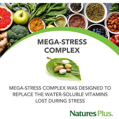 Мега-стресс комплекс / Mega-Stress Complex, Nature's Plus, 90 таблеток