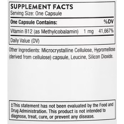 Метилкобаламін / Methylcobalamin (Methyl-B12), Thorne Research, 1 мг, 60 капсул