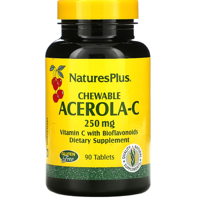 Ацерола-С / Acerola-C Chewable, Nature's Plus, 250 мг, 90 таблеток