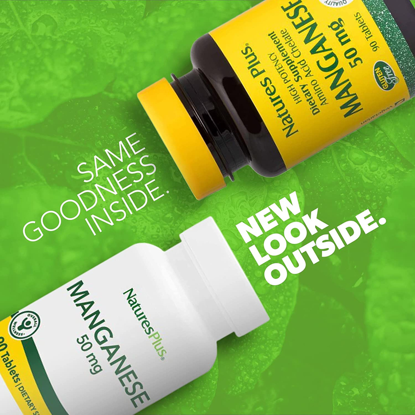 Марганець / Manganese, Nature's Plus, 50 мг, 90 таблеток