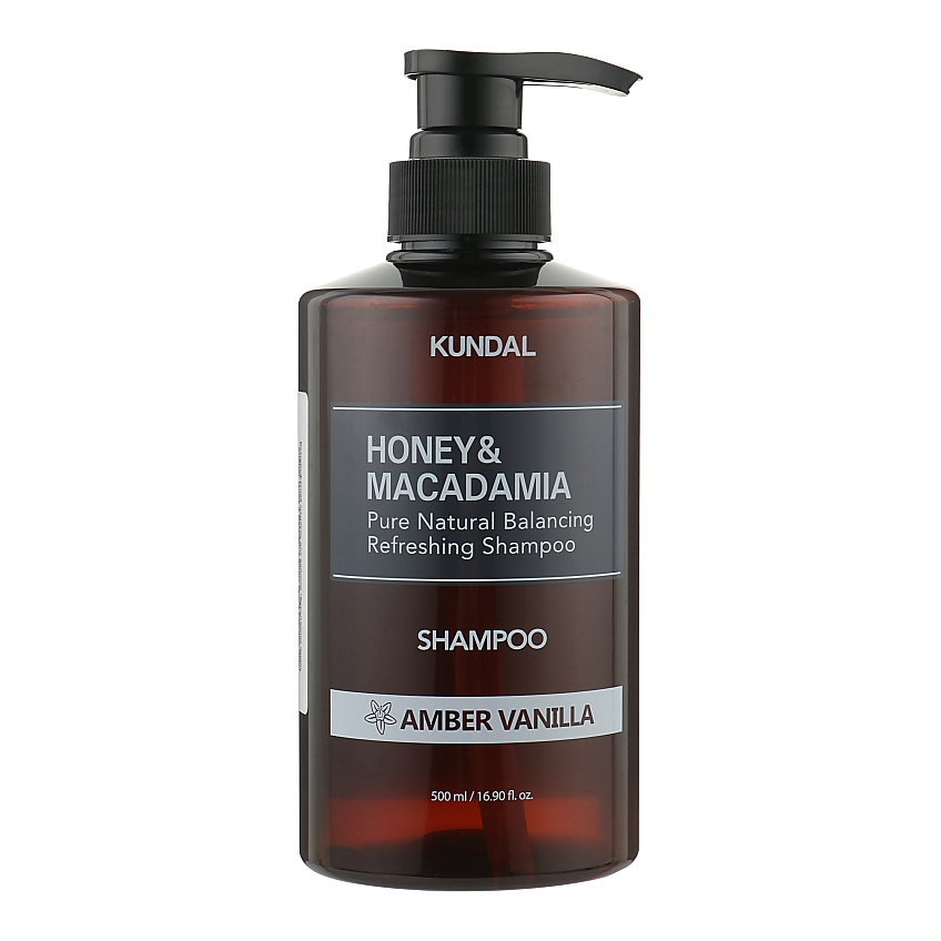Безсульфатный шампунь для волос «Янтарная ваниль» Kundal Honey & Macadamia Amber Vanilla Shampoo