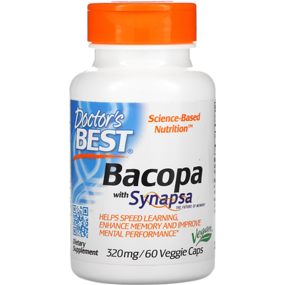 Бакопа / Bacopa With Synapsa, Doctor's Best, 320 мг, 60 капсул