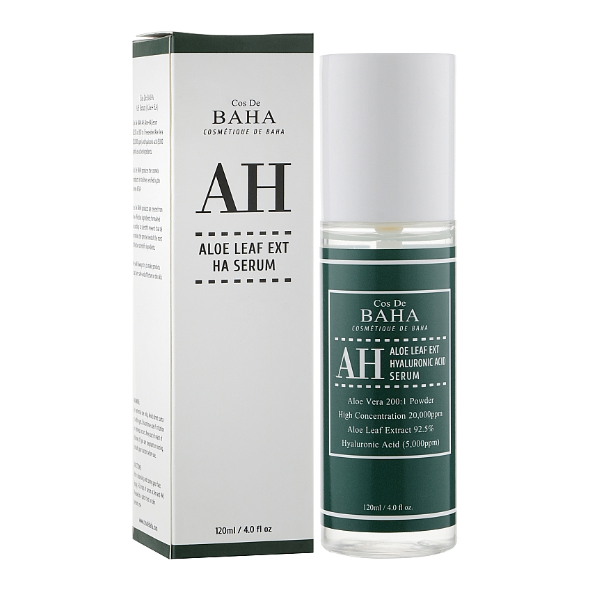 Концентрированная сыворотка для лица с алоэ вера Cos De Baha Aloe Leaf Ext Hyaluronic Acid Serum