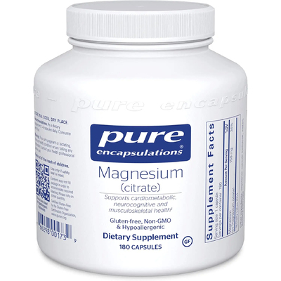 Магній цитрат / Magnesium, Pure Encapsulations, 150 мг, 180 капсул