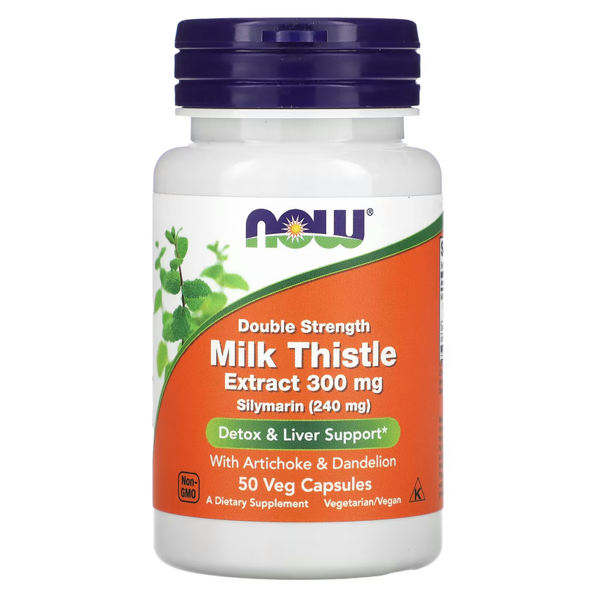Екстракт розторопші плямистої 300 мг (подвійна сила) / Milk Thistle Extract (Double Strength), Now Foods, 50 вегетаріанських капсул