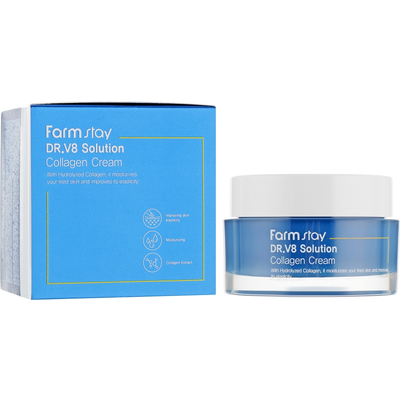 Крем для лица с коллагеном от морщин с осветляющим действием FarmStay DR.V8 Solution Collagen Cream
