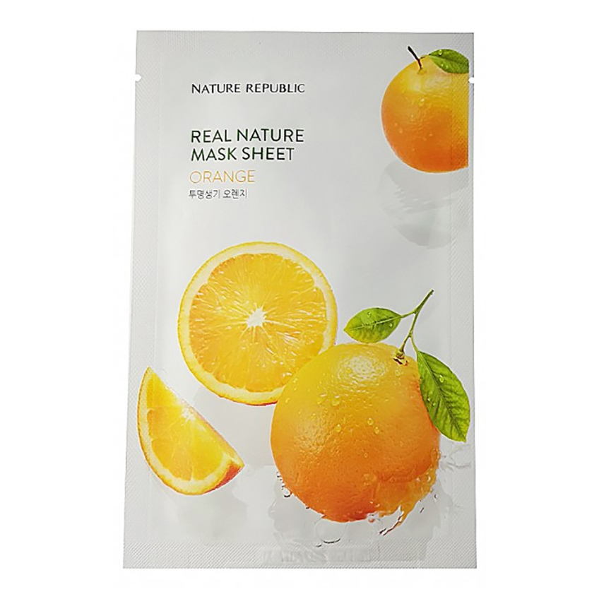 Тканевая маска для лица с экстрактом апельсина Nature Republic Real Nature Mask Sheet Orange