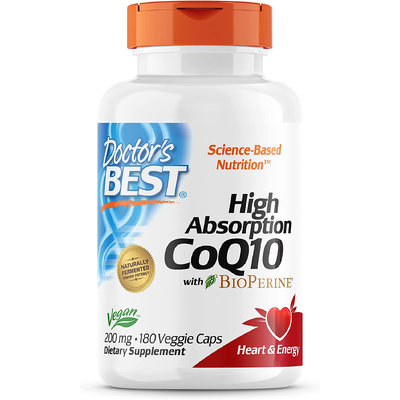 Высокоусвояемый коэнзим Q10 с биоперином / High Absorption CoQ10 with BioPerine, Doctor's Best, 200 мг, 180 капсул