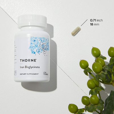 Бисглицинат железа / Iron Bisglycinate, Thorne Research, 25 мг, 60 капсул