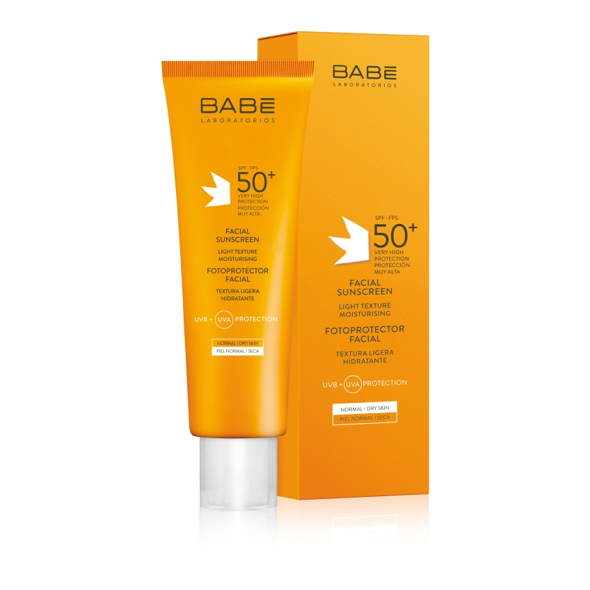 Солнцезащитный крем для лица SPF 50+ для ежедневного ухода за нормальной и сухой кожей лица Babe Fotoprotector Facial Sunscreen