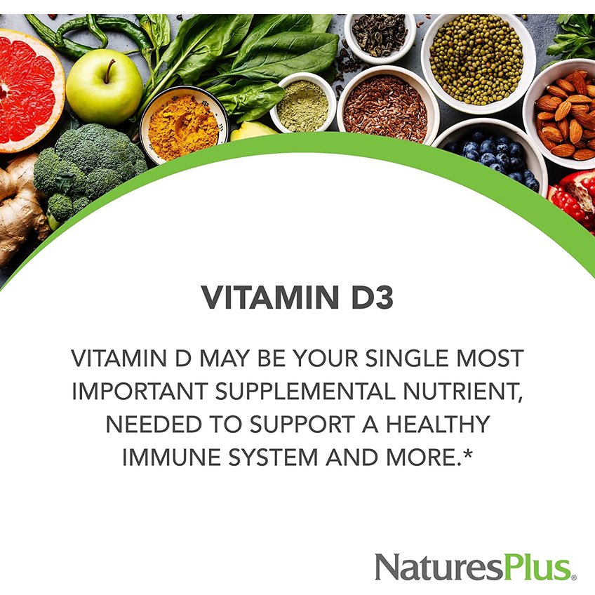 Вітамін D3 / Vitamin D3, Nature's Plus, 125 мкг, 60 гелевих капсул