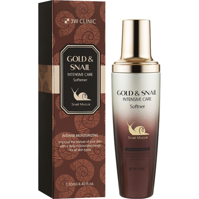 Смягчающий тонер для лица 3W Clinic Gold & Snail Intensive Care Softener