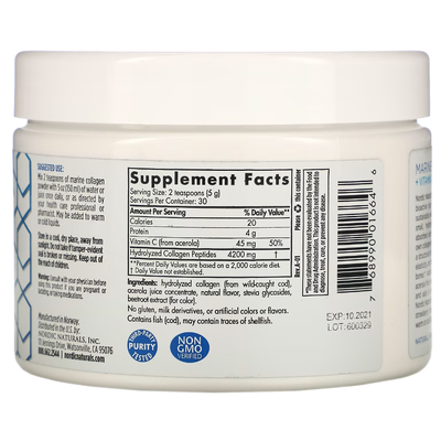 Морской коллаген со вкусом клубники / Marine Collagen, Nordic Naturals, 150 г