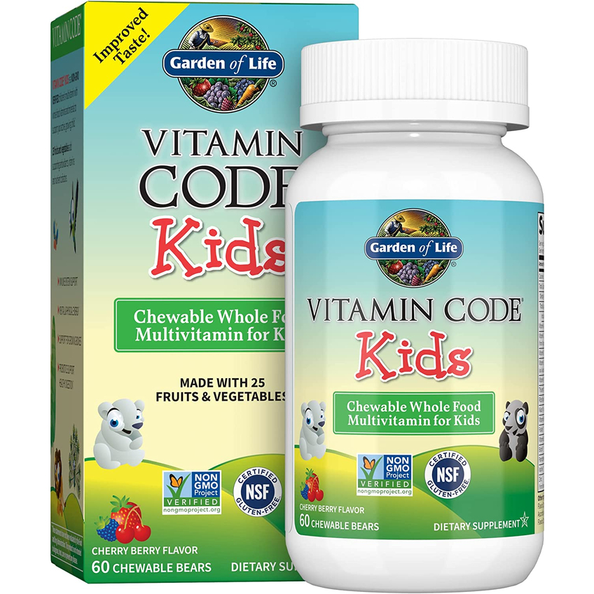 Цільнохарчові мультивітаміни для дітей / Vitamin Code, Garden of Life, 60 жувальних ведмедиків