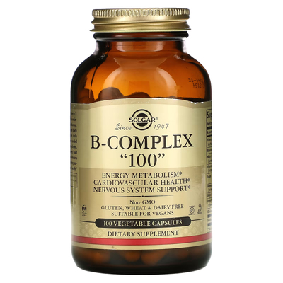 Комплекс вітамінів групи B 100 / B-Complex 100, Solgar, 100 вегетаріанських капсул