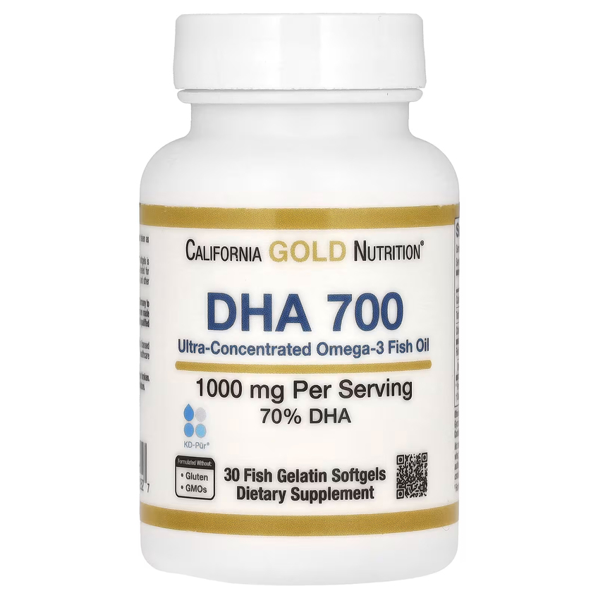 ДГК 700 из рыбьего жира / DHA 700 Fish Oil, Ultra-Concentrated, California Gold Nutrition, 1000 мг / 700 мг, 30 гелевых капсул