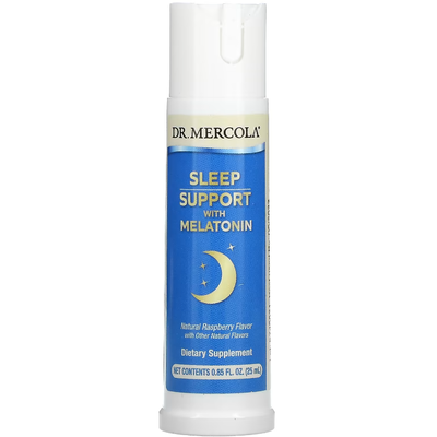 Підтримка сну з мелатоніном зі смаком малини / Melatonin Sleep Support Raspberry Flavor, Dr. Mercola, 25 мл