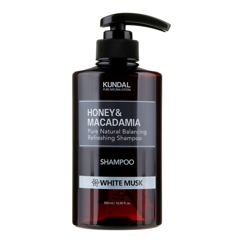 Безсульфатный шампунь для волос «Белый мускус» Kundal Honey & Macadamia Shampoo White Musk