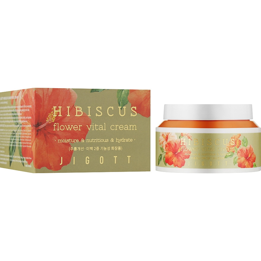 Крем для лица Антивозрастной с экстрактом гибискуса Jigott Hibiscus Flower Vital Cream