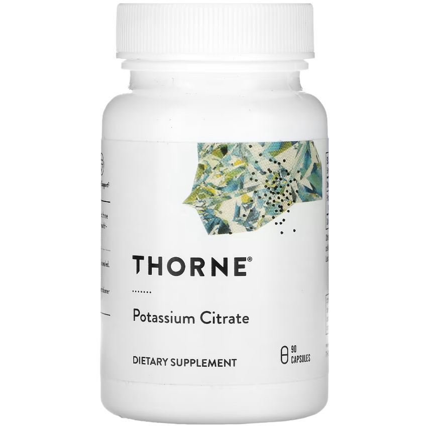 Цитрат калия / Potassium Citrate, Thorne Research, 99 мг, 90 капсул