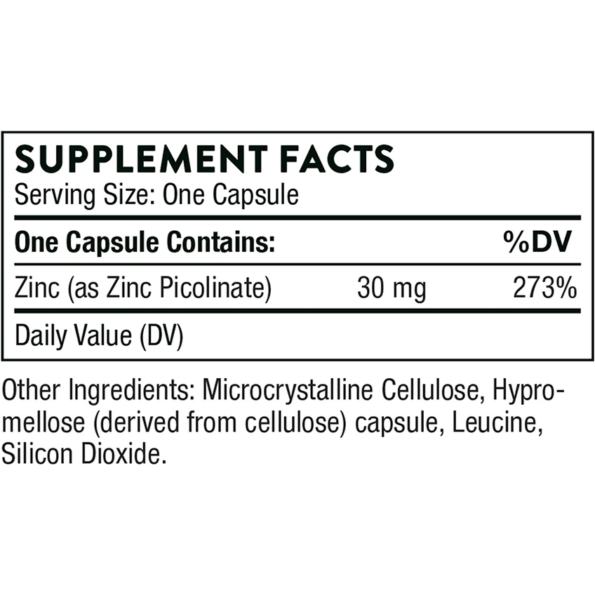 Пиколинат цинка с удвоенной эффективностью / Zinc Picolinate, Thorne Research, 30 мг, 60 капсул