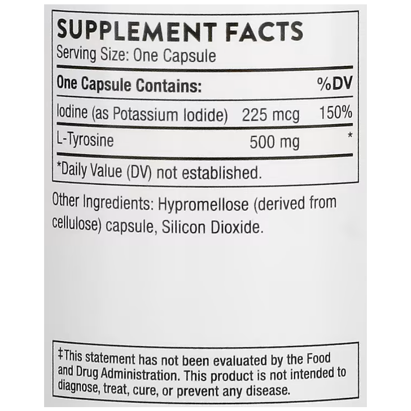 Йод и тирозин / Iodine & Tyrosine, Thorne Research, 60 капсул