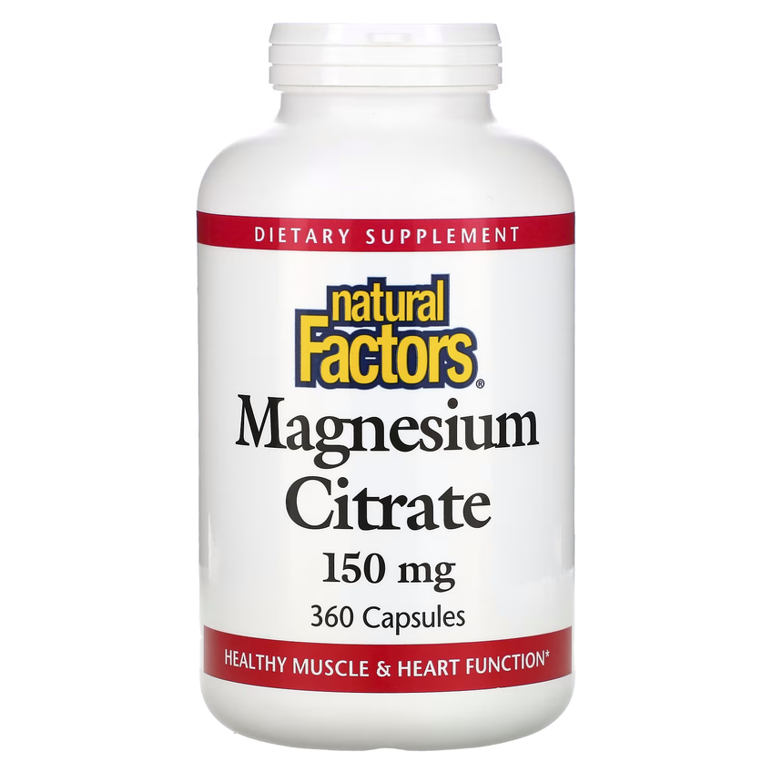 Цитрат магнію / Magnesium Citrate, Natural Factors, 150 мг, 360 капсул