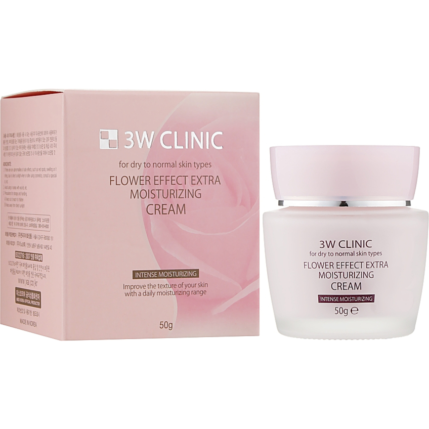 Крем для лица увлажняющий 3W Clinic Flower Effect Extra Moisturizing Cream