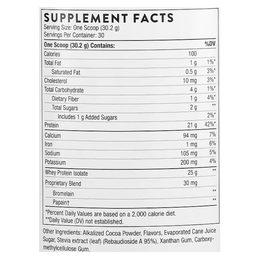 Изолят сывороточного протеина со вкусом шоколада / Whey Protein Isolate Chocolate Flavored, Thorne Research, 906 г
