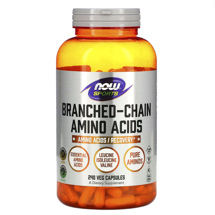 Аминокислоты с разветвленными цепями (BCAA) / Branched Chain Amino Acids, Now Foods, Sports, 240 капсул