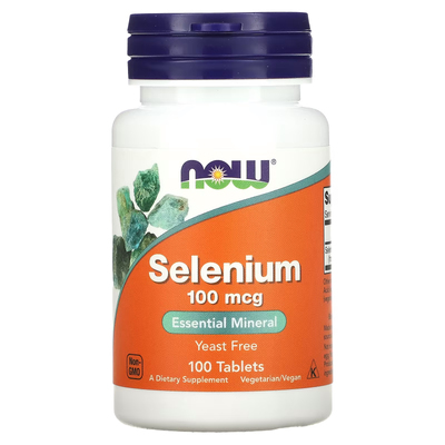 Селен / Selenium, Now Foods, 100 мкг, 100 таблеток