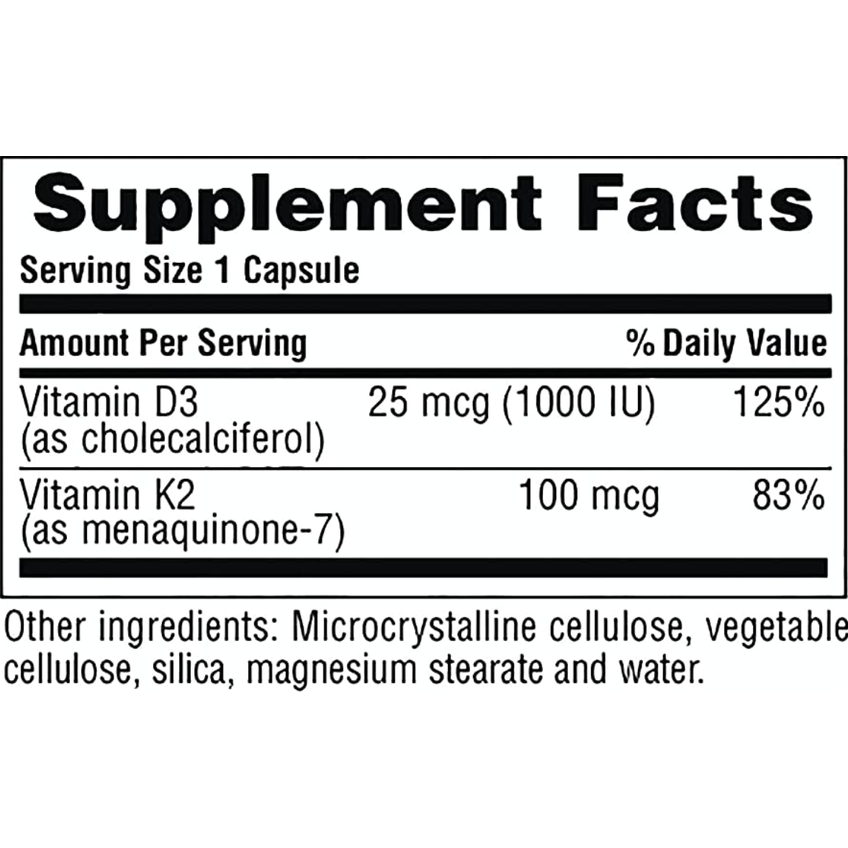 Вітамін D3 та вітамін K2 / Vitamins D3 & K2, Nature's Plus, 90 капсул