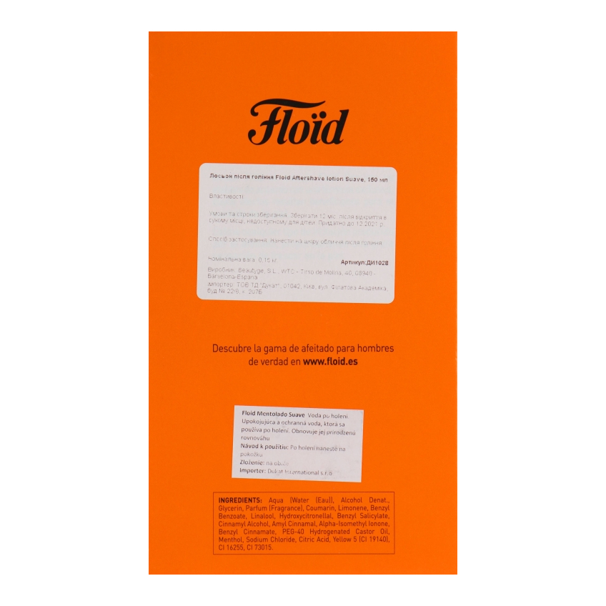 Лосьон после бритья Floid Aftershave Lotion Mentolado Suave