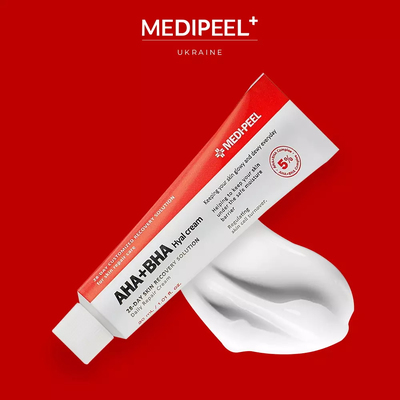 Крем-пилинг для лица восстанавливающий с кислотами Medi-Peel AHA BHA 28 Days Hyal Cream