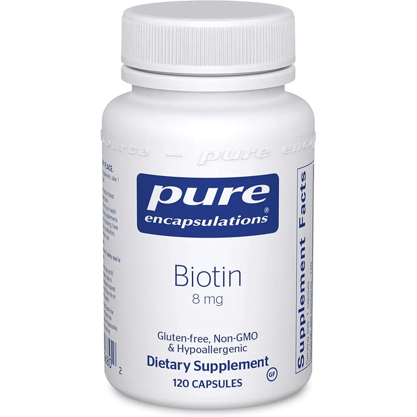 Біотин / Biotin, Pure Encapsulations, 8 мг, 120 капсул