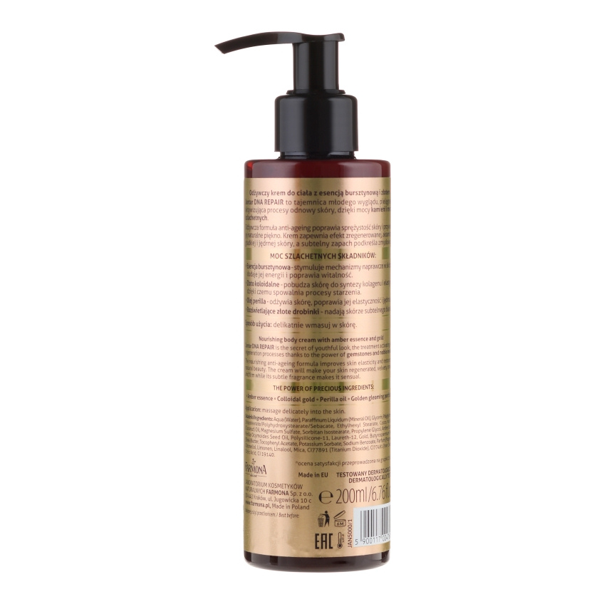 Крем для тела «Янтарь и золото» Farmona Jantar DNA Repair Nourishing Body Cream Amber Essence And Gold