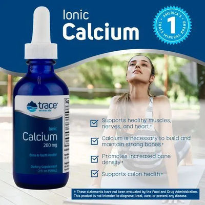 Кальций ионизированный жидкий / Liquid Ionic Calcium, Trace Minerals Research, 200 мг, 59 мл