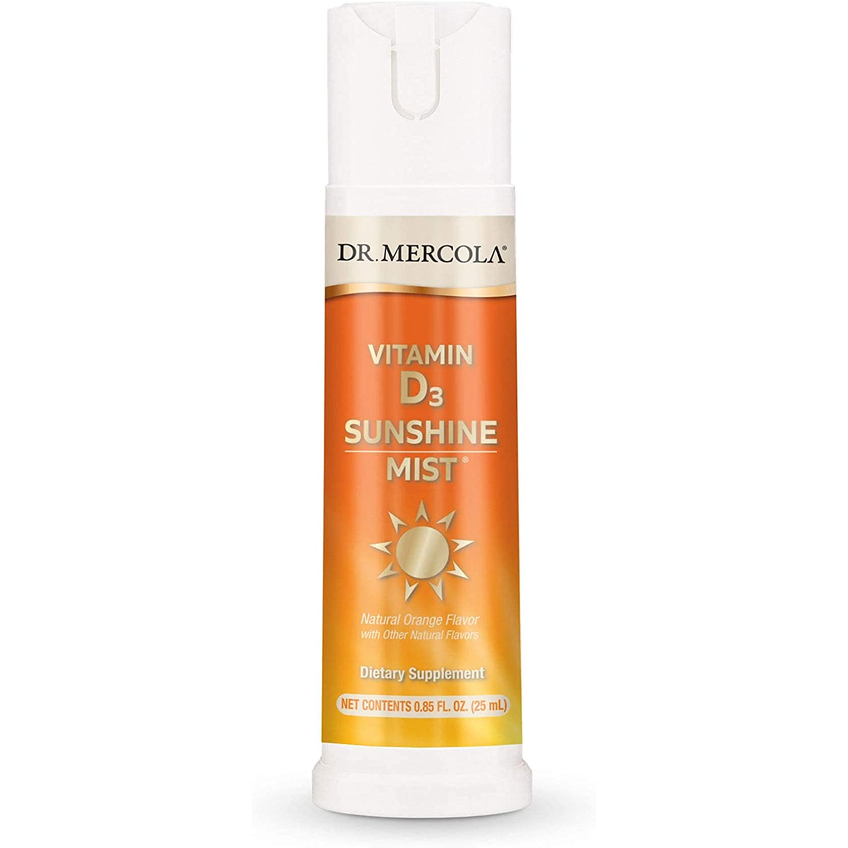 Вітамін D3 з апельсиновим смаком / Vitamin D3 Sunshine Mist, Dr. Mercola, 125 мкг, 25 мл