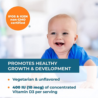 Жидкий витамин D3 для младенцев / Baby's Super Daily D3, Carlson Labs, 10 мкг, 10.3 мл