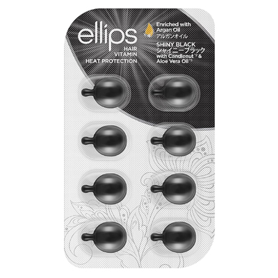 Витамины для волос «Ночное сияние» с ореховым маслом кукуи и алоэ вера Ellips Hair Vitamin Shiny Black with Kemeri & Aloe Vera Oil