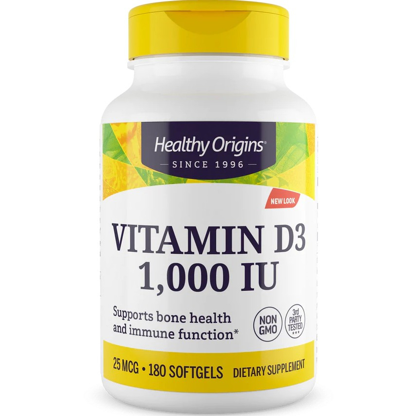 Вітамін D3 / Vitamin D3, Healthy Origins, 25 мкг, 180 гелевих капсул