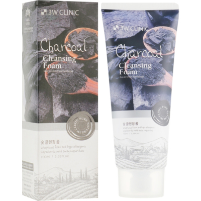 Глубоко очищающая пенка для сужения пор 3W Clinic Charcoal Cleansing Foam