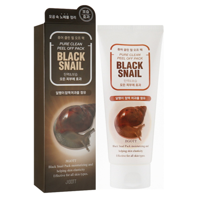 Очищающая маска-пленка с экстрактом слизи черной улитки Jigott Black Snail Pure Clean Peel Off Pack