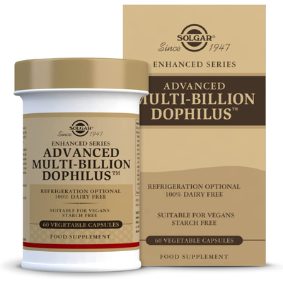 Улучшенный многомиллиардный пробиотик Дофилус / Advanced Multi-Billion Dophilus, Solgar, 60 вегетарианских капсул