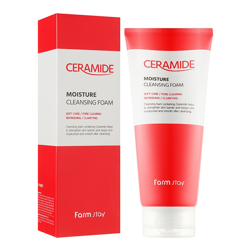 Увлажняющая пенка для умывания с керамидами FarmStay Ceramide Moisture Cleansing Foam
