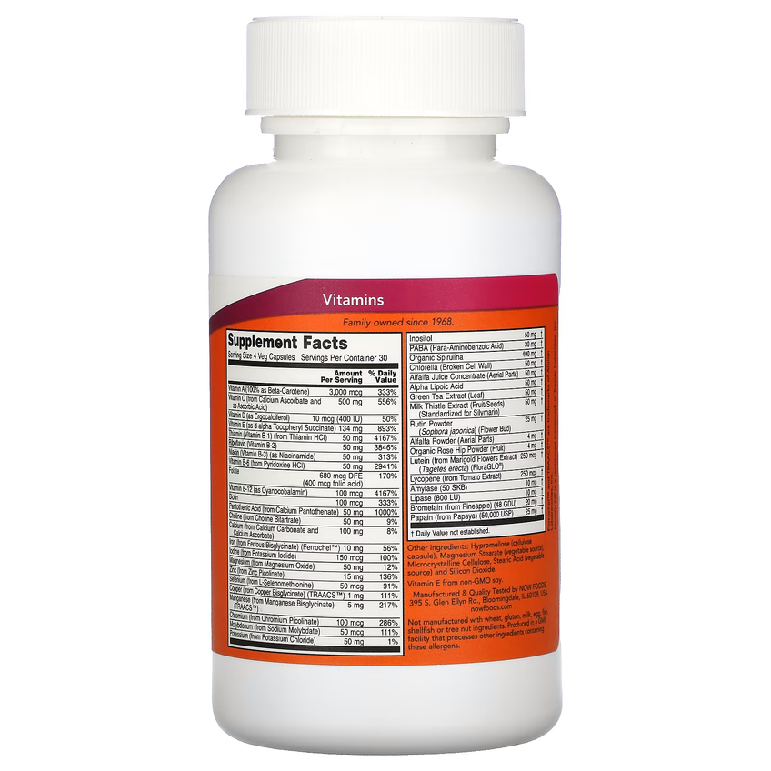 Мультивитамины «Особый второй» / Multi Vitamin «Special Two», Now Foods, 120 вегетарианских капсул