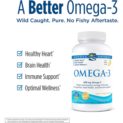 Омега-3 зі смаком лимона / Omega-3 Lemon, Nordic Naturals, 120 гелевих капсул