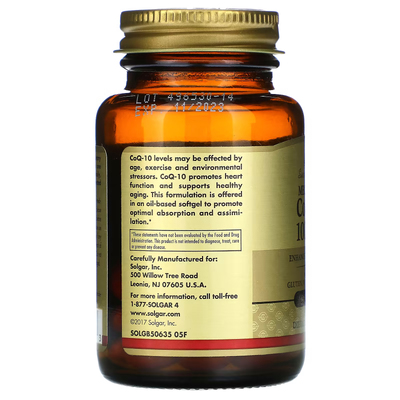 Коэнзим Q10 Мегасорб / Megasorb CoQ-10, Solgar, 100 мг, 30 гелевых капсул