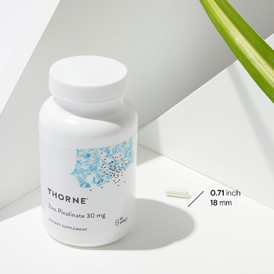 Піколінат цинку з подвоєною ефективністю / Zinc Picolinate, Thorne Research, 30 мг, 180 капсул
