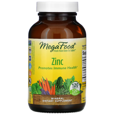 Цинк / Zinc, MegaFood, 22.5 мг, 120 таблеток